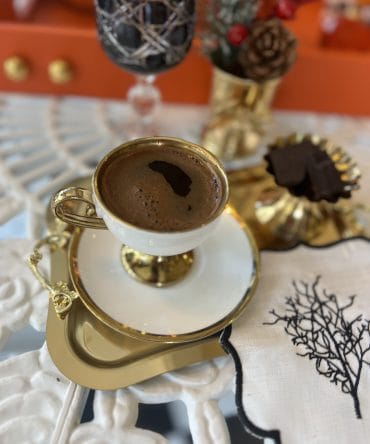 PORSELEN İÇİ GOLD FİNCAN TAKIM