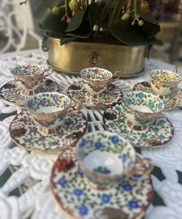 24K AlTIN EL BOYAMA PORSELE FİNCAN TAKIM