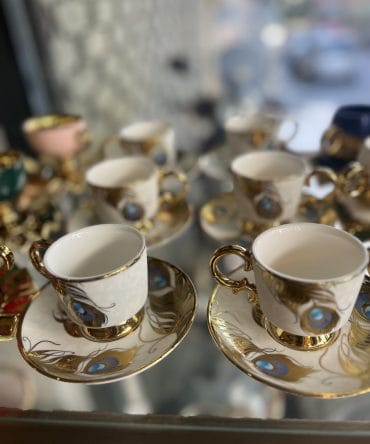 TAVUSKUŞU NAZAR BONCUKLU DETAY FİNCAN TAKIMI