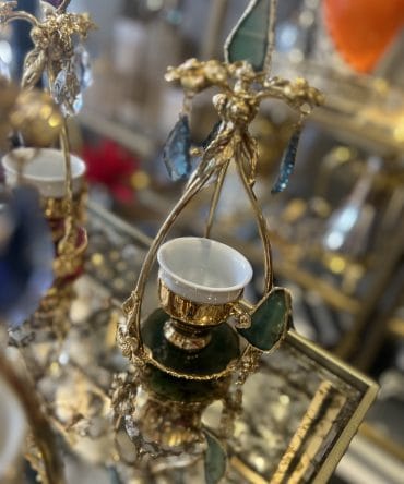 DANSÖDANSÖZ FİNCAN PEMBE  DOĞAL TAŞ PİRİNÇ GÜMÜŞ KAPLAMA PİRİNÇ