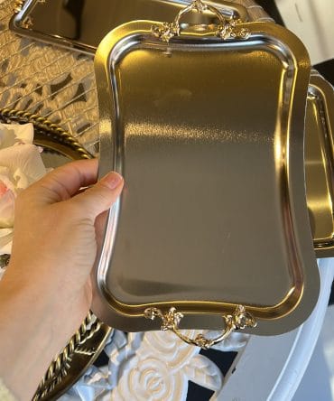 TEK KİŞİLİK SUNUM TEPSİSİ 6 lı OVAL gümüş