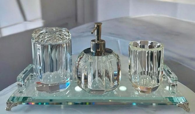 Kristal Banyo Set 4 lü ŞEFFAF (Kopya)