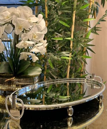 Oval Jardinyer 68*37 Gümüş Renginde