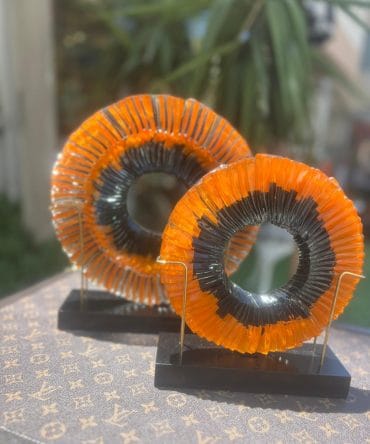 Cam Disk Turuncu Renk  2 li Satıştadır